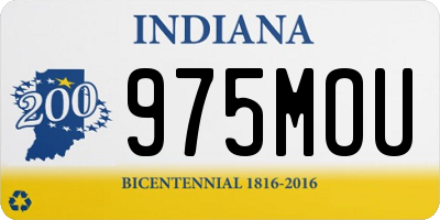 IN license plate 975MOU