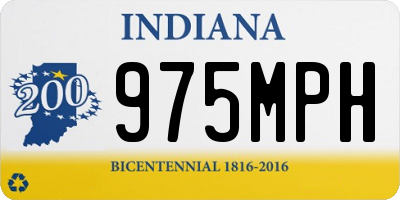 IN license plate 975MPH