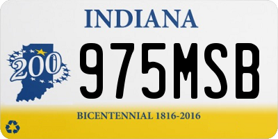 IN license plate 975MSB