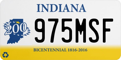 IN license plate 975MSF