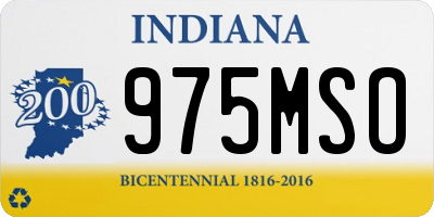 IN license plate 975MSO