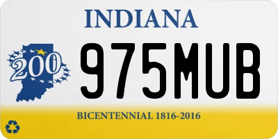 IN license plate 975MUB