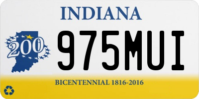 IN license plate 975MUI