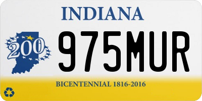 IN license plate 975MUR