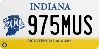 IN license plate 975MUS