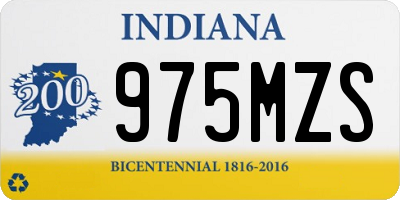 IN license plate 975MZS
