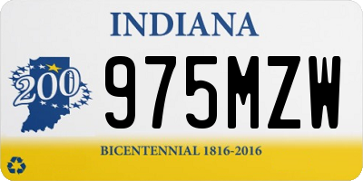 IN license plate 975MZW
