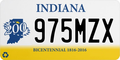 IN license plate 975MZX