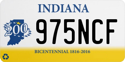 IN license plate 975NCF
