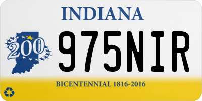 IN license plate 975NIR
