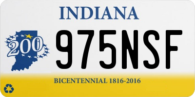 IN license plate 975NSF
