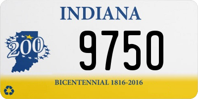 IN license plate 975O