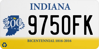 IN license plate 975OFK