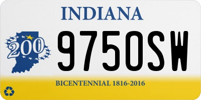 IN license plate 975OSW