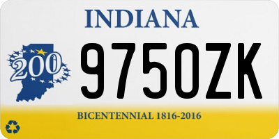 IN license plate 975OZK