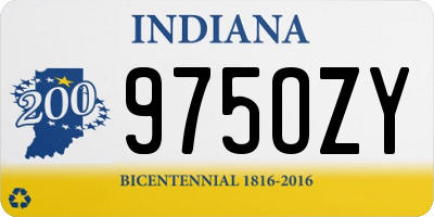IN license plate 975OZY
