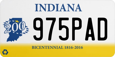 IN license plate 975PAD
