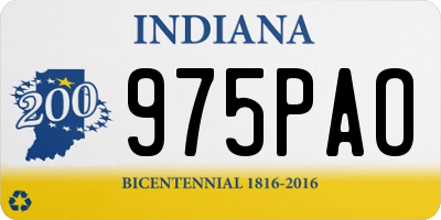 IN license plate 975PAO