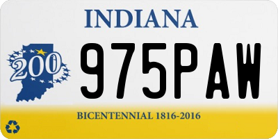IN license plate 975PAW