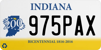 IN license plate 975PAX