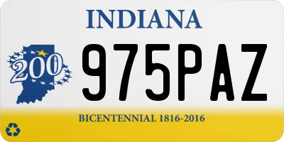 IN license plate 975PAZ
