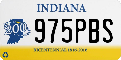 IN license plate 975PBS