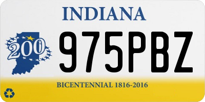 IN license plate 975PBZ