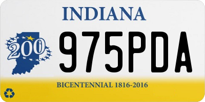 IN license plate 975PDA