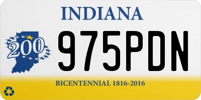 IN license plate 975PDN
