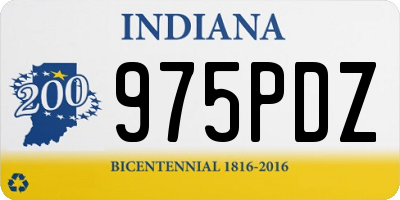 IN license plate 975PDZ