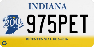 IN license plate 975PET