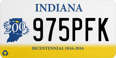 IN license plate 975PFK