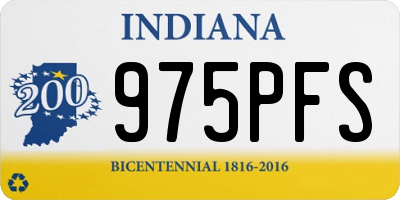 IN license plate 975PFS