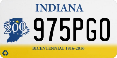 IN license plate 975PGO