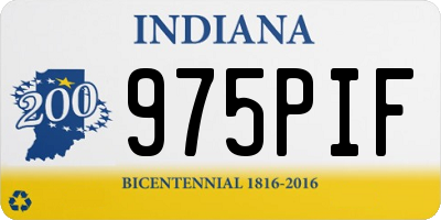 IN license plate 975PIF
