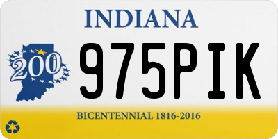 IN license plate 975PIK