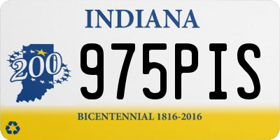 IN license plate 975PIS