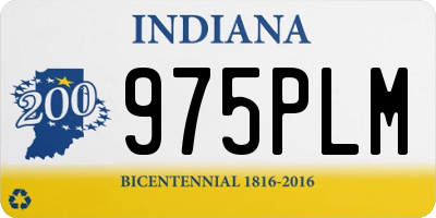 IN license plate 975PLM