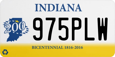 IN license plate 975PLW