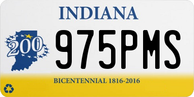 IN license plate 975PMS