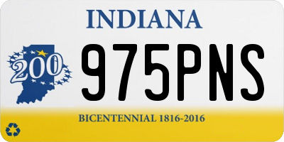 IN license plate 975PNS