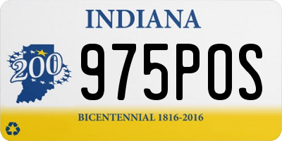 IN license plate 975POS