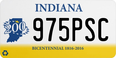 IN license plate 975PSC