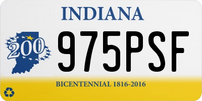 IN license plate 975PSF