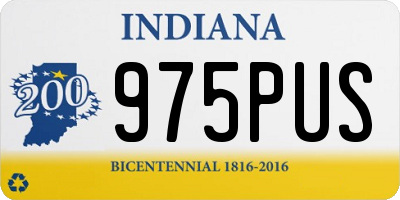 IN license plate 975PUS