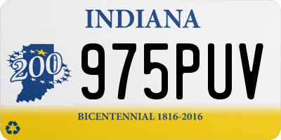 IN license plate 975PUV