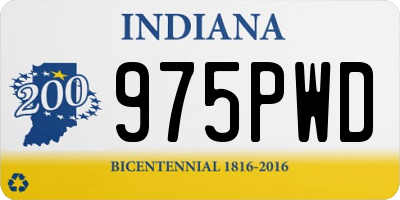 IN license plate 975PWD