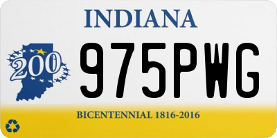 IN license plate 975PWG