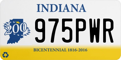 IN license plate 975PWR