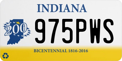 IN license plate 975PWS